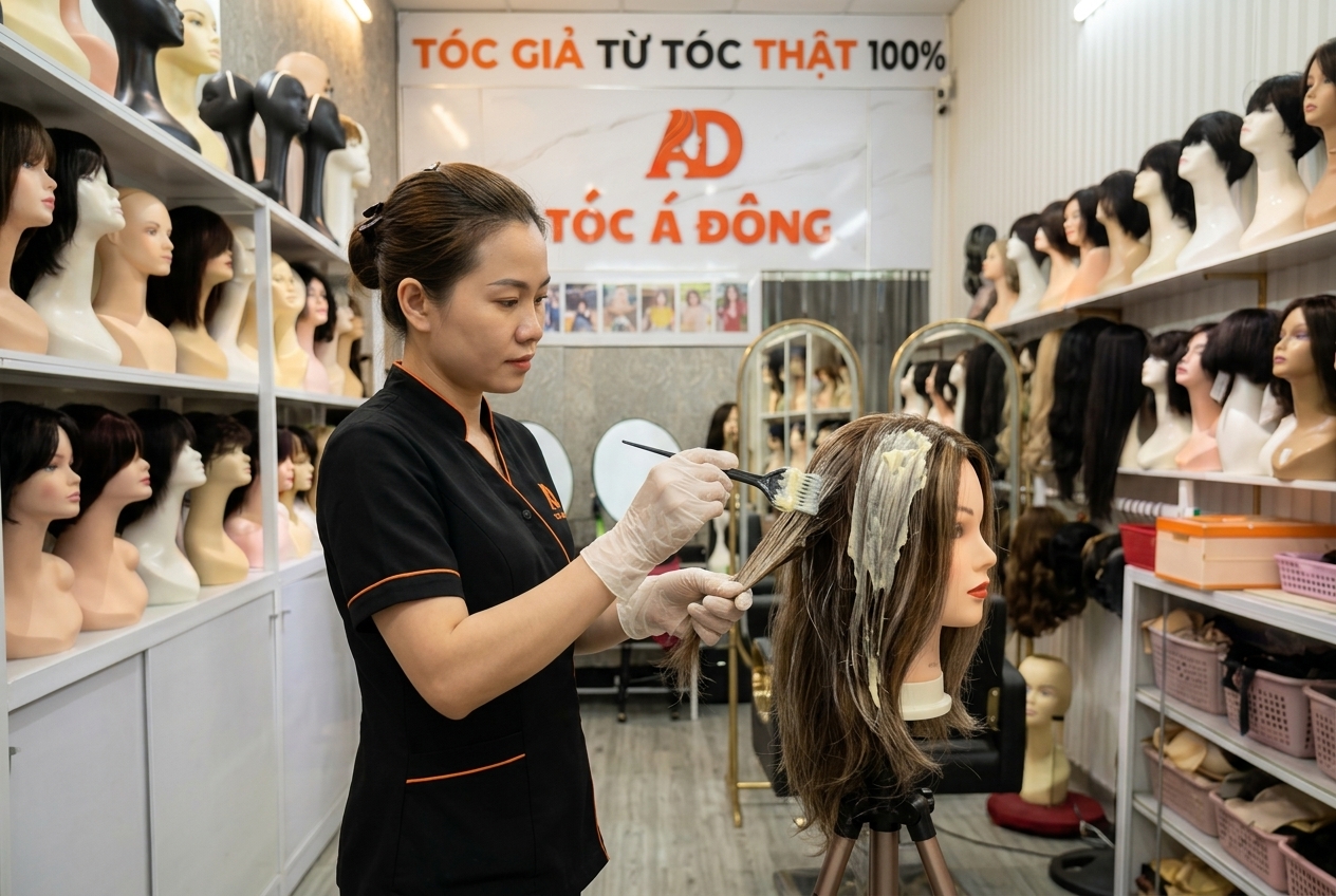 Ủ phục hồi Keratin chuyên sâu cho tóc giả tại Tóc Á Đông