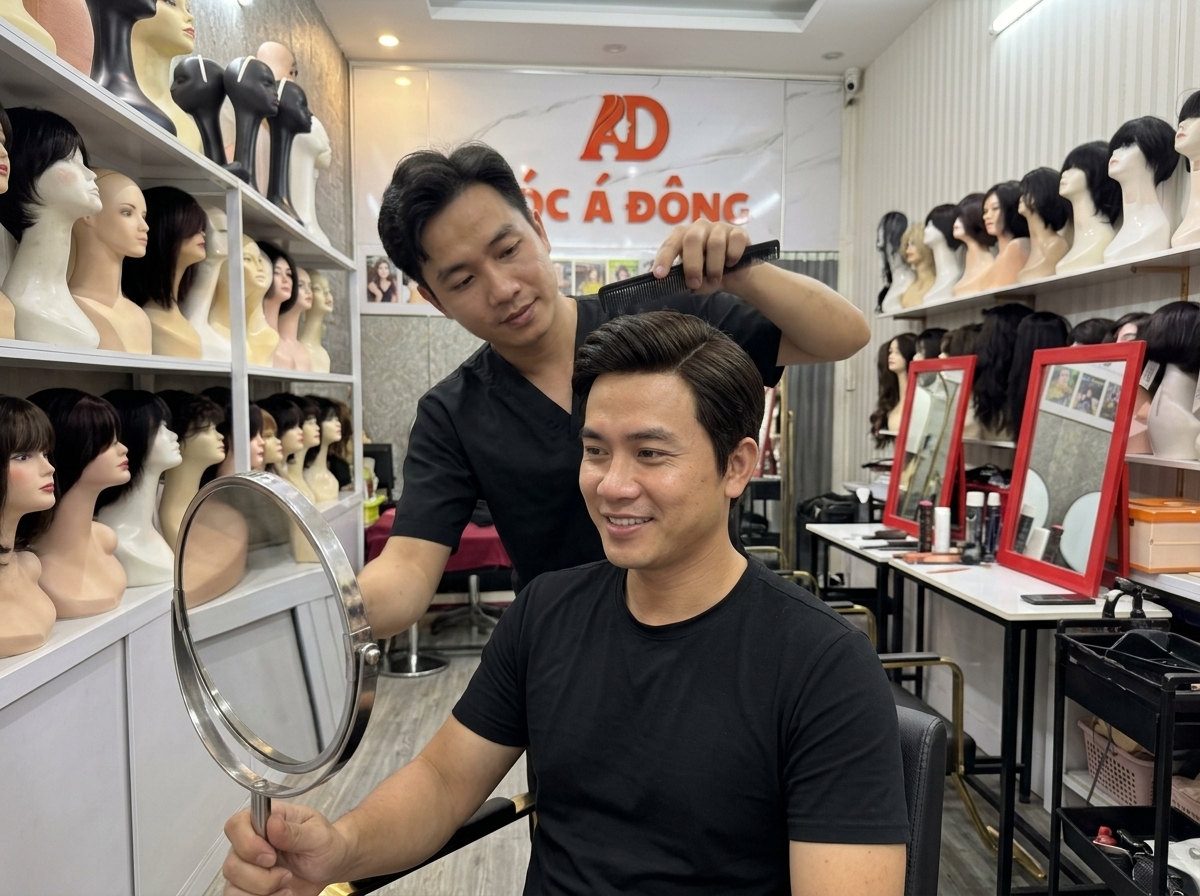 Tóc Giả Nam Bằng Tóc Thật Nguyên Đầu: Giải Pháp Lấy Lại 10 Năm Phong Độ Tự Nhiên Không Góc Chết