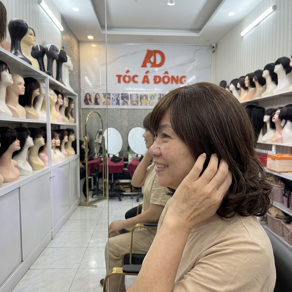 Sự thay đổi ngoạn mục trước và sau khi sử dụng tóc mái dán trán tàng hình