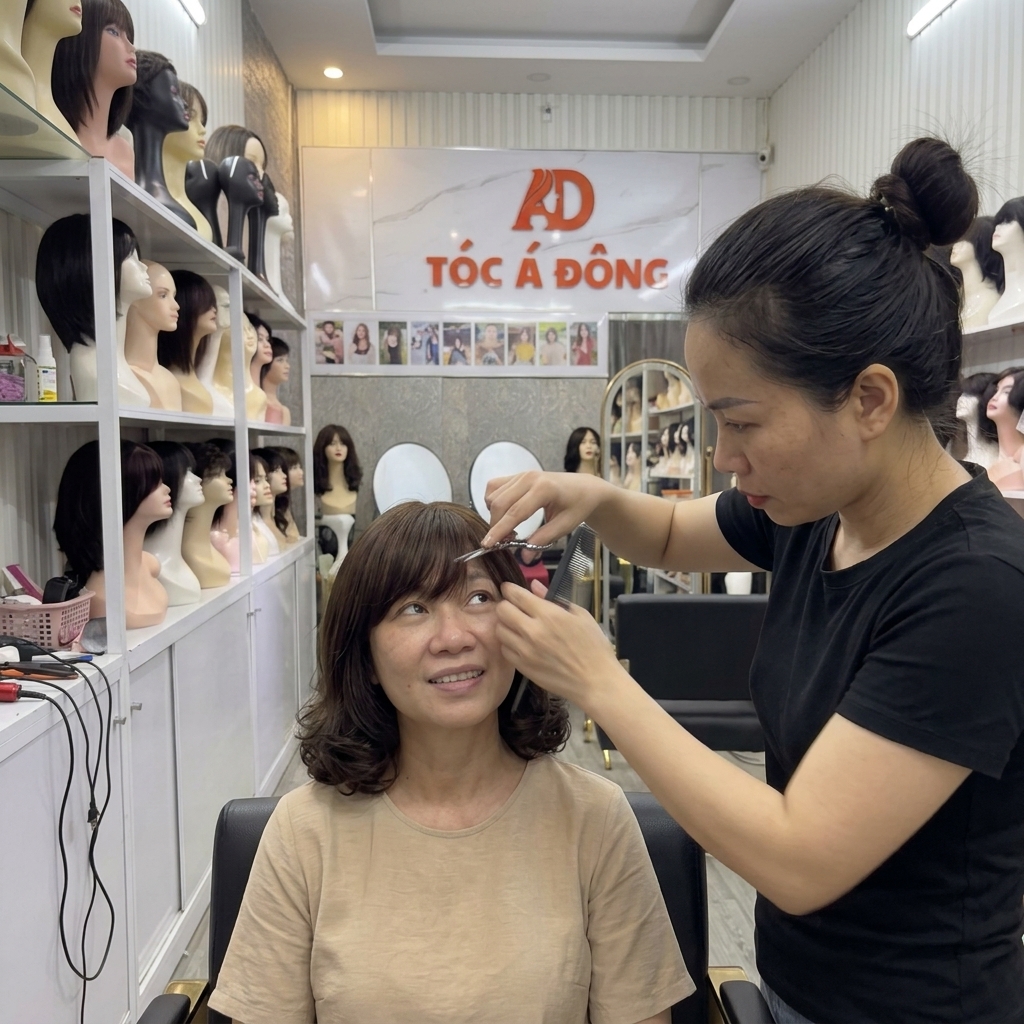Sự tự tin tỏa sáng của khách hàng sau khi �ược tư vấn và sử dụng tóc giả siêu da lư�:i tàng hình cao cấp tại salon