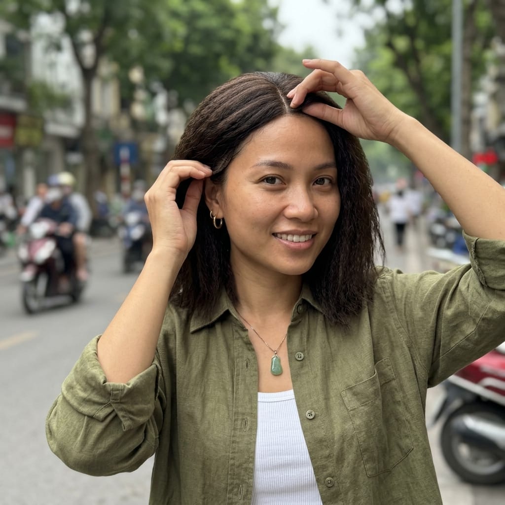 Cách trùm lưới tóc gọn gàng trước khi đội tóc giả