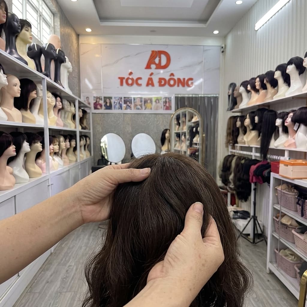 Cận cảnh màng lưới siêu thoáng khí và chân thật của tóc dán