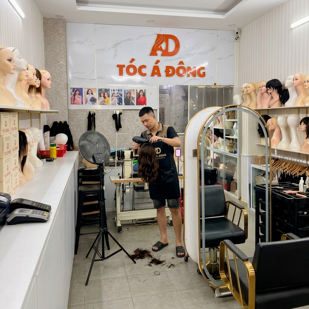 tóc giả nam nguyên đầu cao cấp minh họa 1