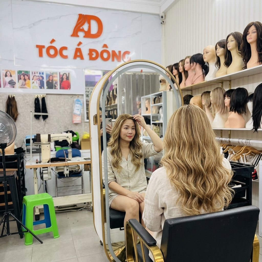 Trải nghiệm đội thử tóc giả siêu da đầu