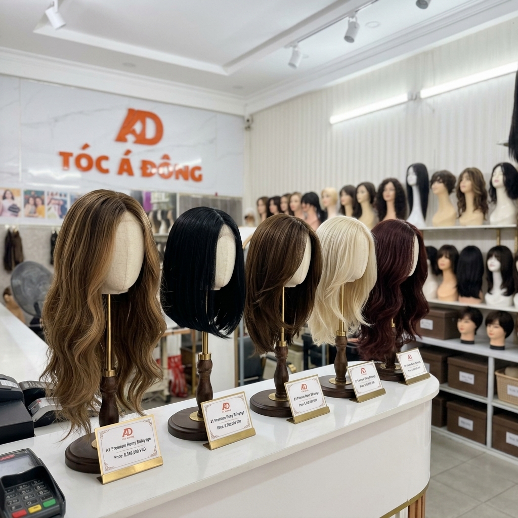 Các mẫu tóc giả nguyên đầu tóc thật cao cấp nhất tại showroom