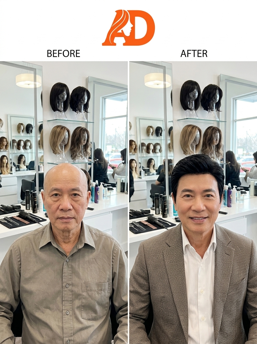 Tóc Giả Nam Nguyên Đầu